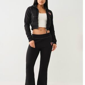 True Religion Black Flare Pants